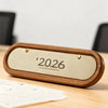 2026 Vintage Wooden Desktop Calendar Brown