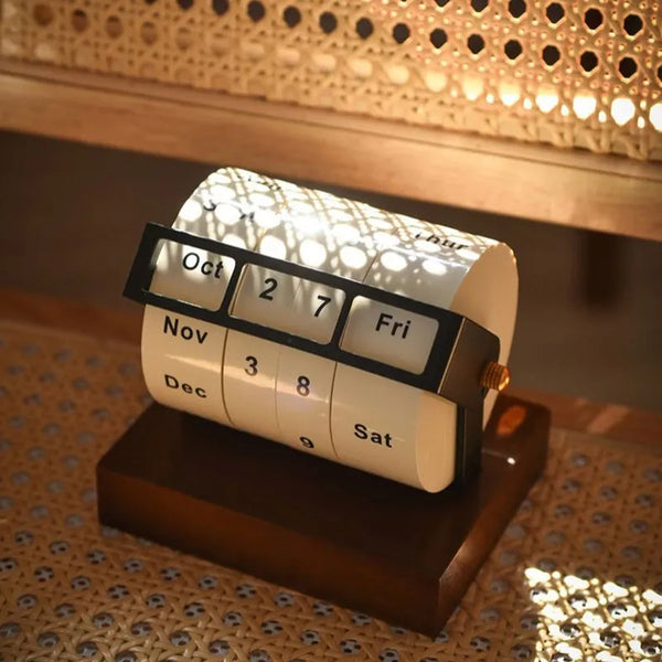 Vintage Rotating Perpetual Desk Calendar show