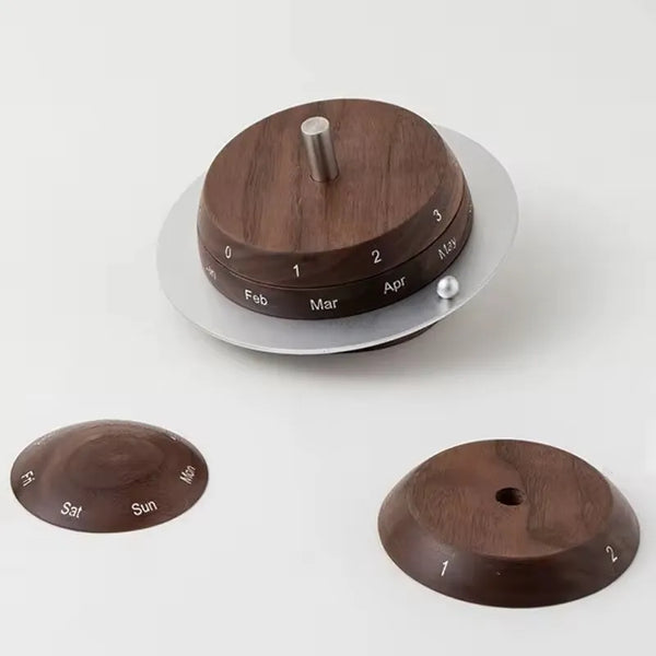 Planet Wooden Perpetual Desk Calendar Detail
